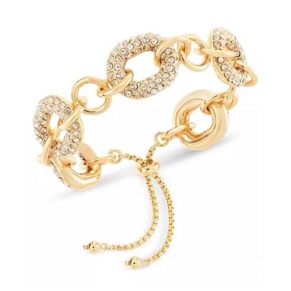 I.N.C. International Concepts Pave Chain Link Slider Bracelet, New - Picture 1 of 4